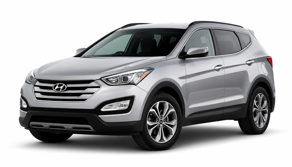 Silver Hyundai Santa Fe Sport — premium shuttle vehicle ready for your ride